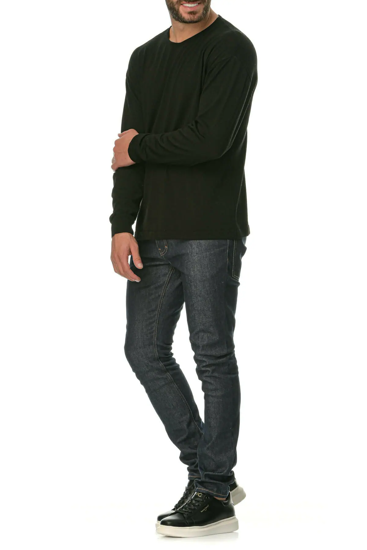 Merino Wool black Man T-Shirt Ls - Image 6
