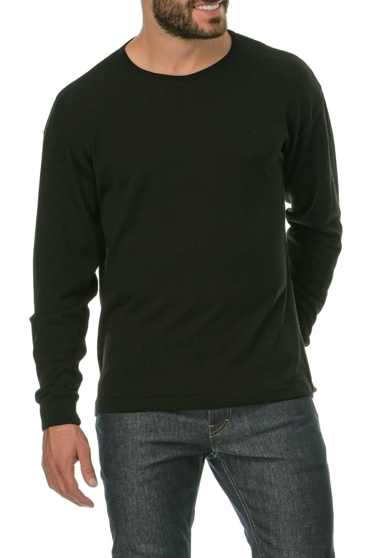 Merino Wool black Man T-Shirt Ls - Image 4