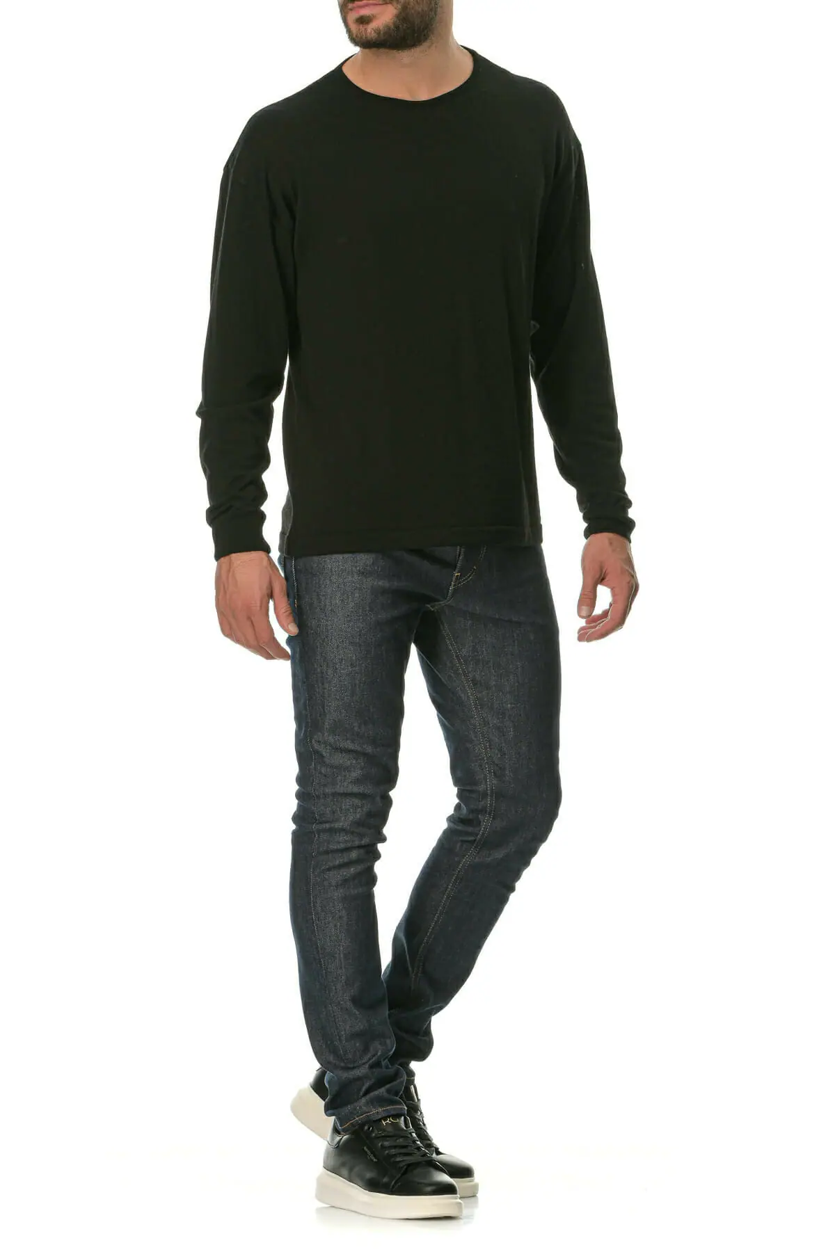 Merino Wool black Man T-Shirt Ls - Image 8