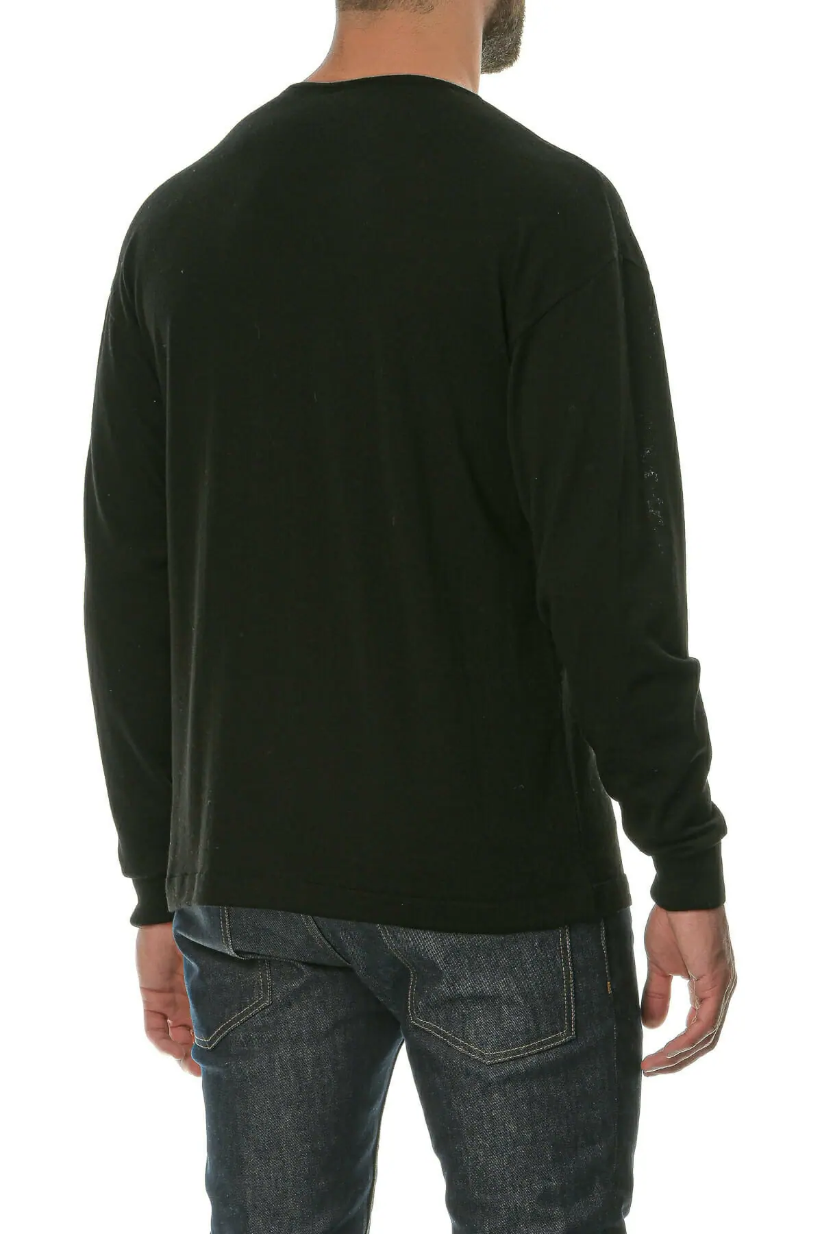 Merino Wool black Man T-Shirt Ls - Image 3
