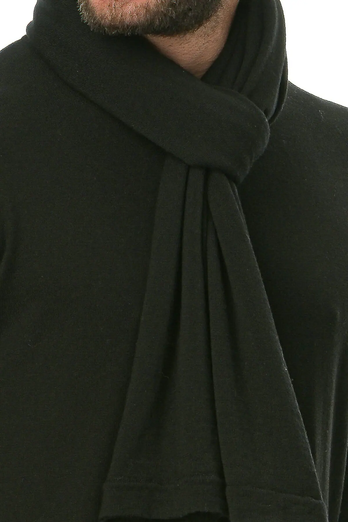 Merino Wool black Man Scarf - Image 7