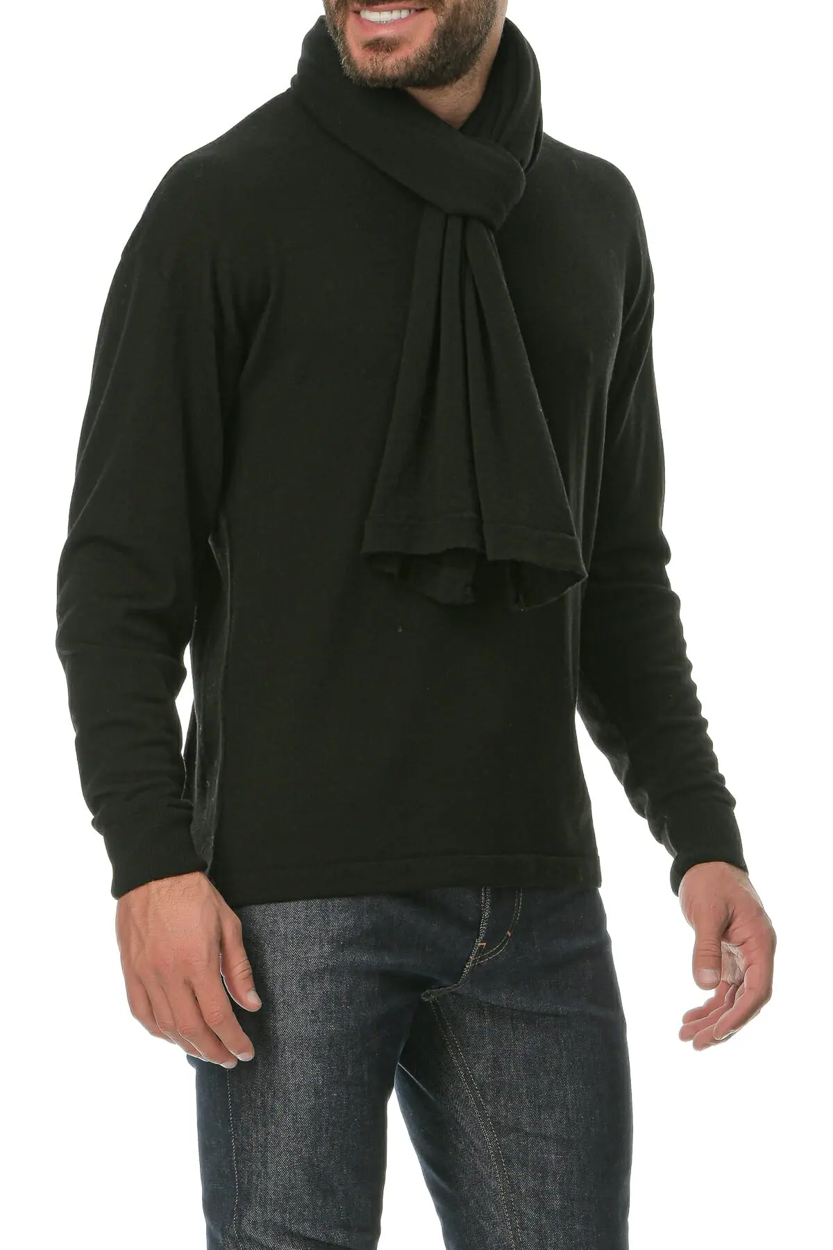 Merino Wool black Man Scarf - Image 3