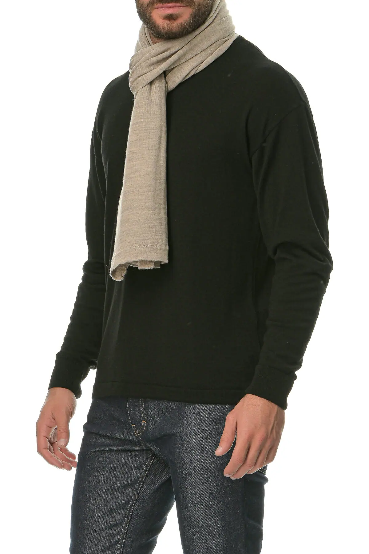 Merino Wool natural Man Scarf - Image 3