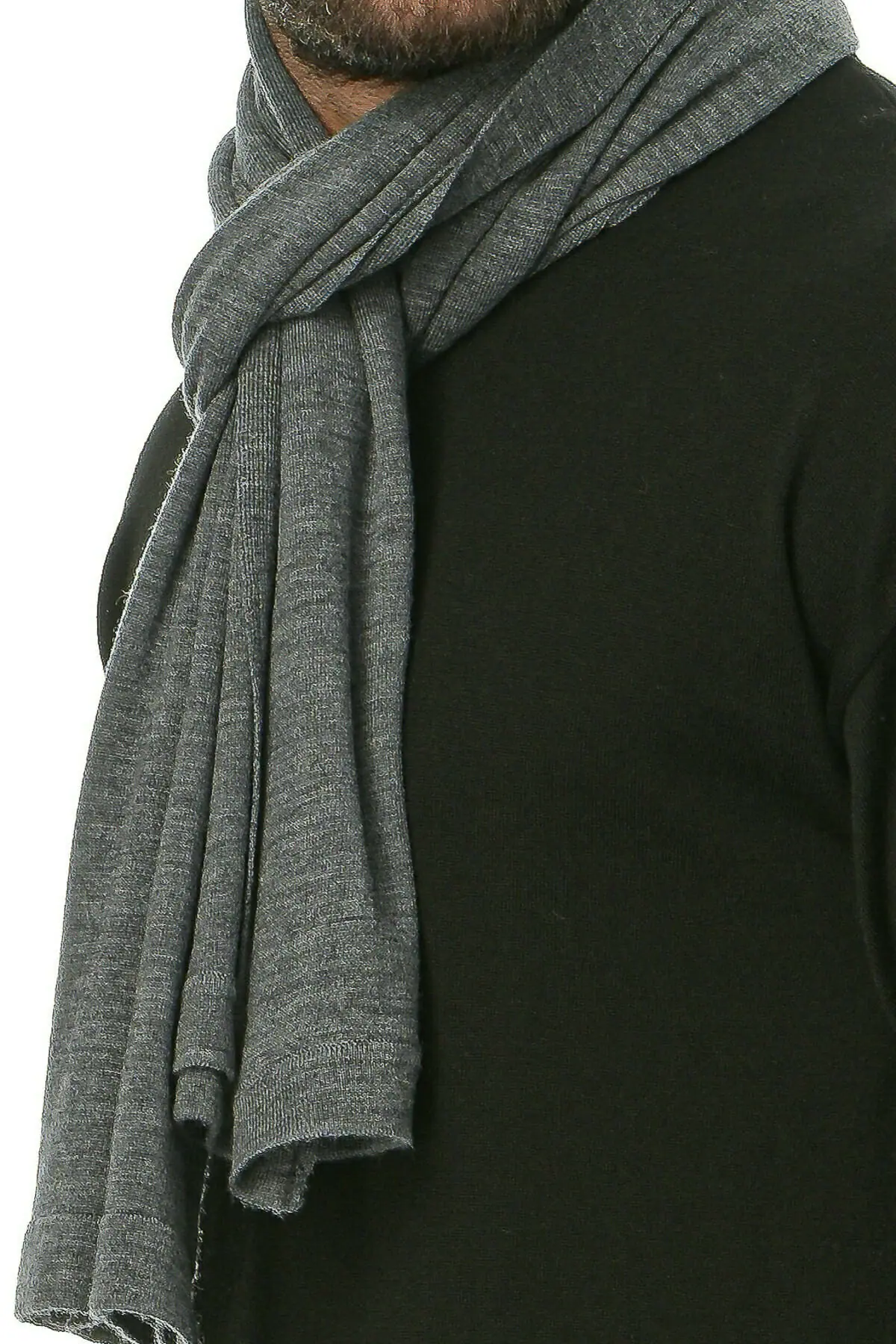 Merino Wool gray Man Scarf - Image 7