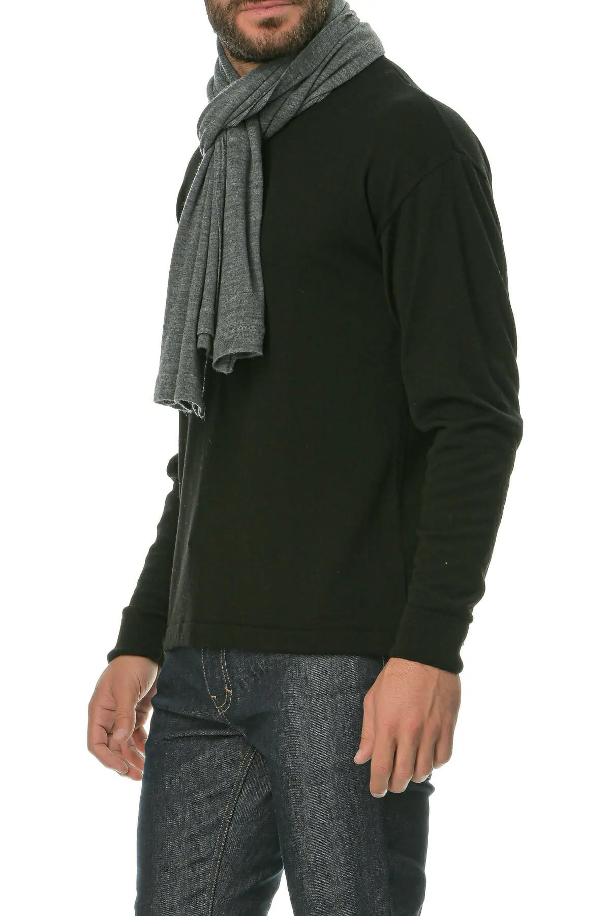 Merino Wool gray Man Scarf - Image 2