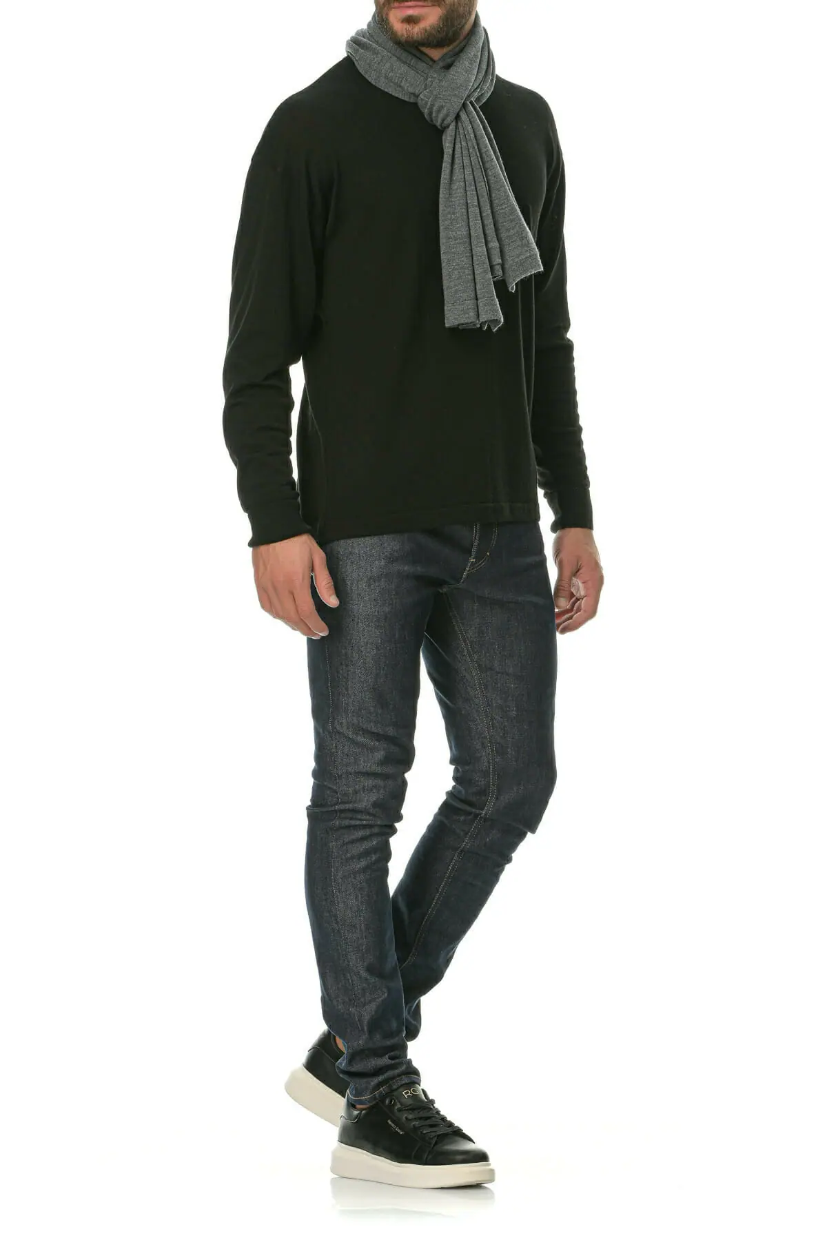 Merino Wool gray Man Scarf - Image 6