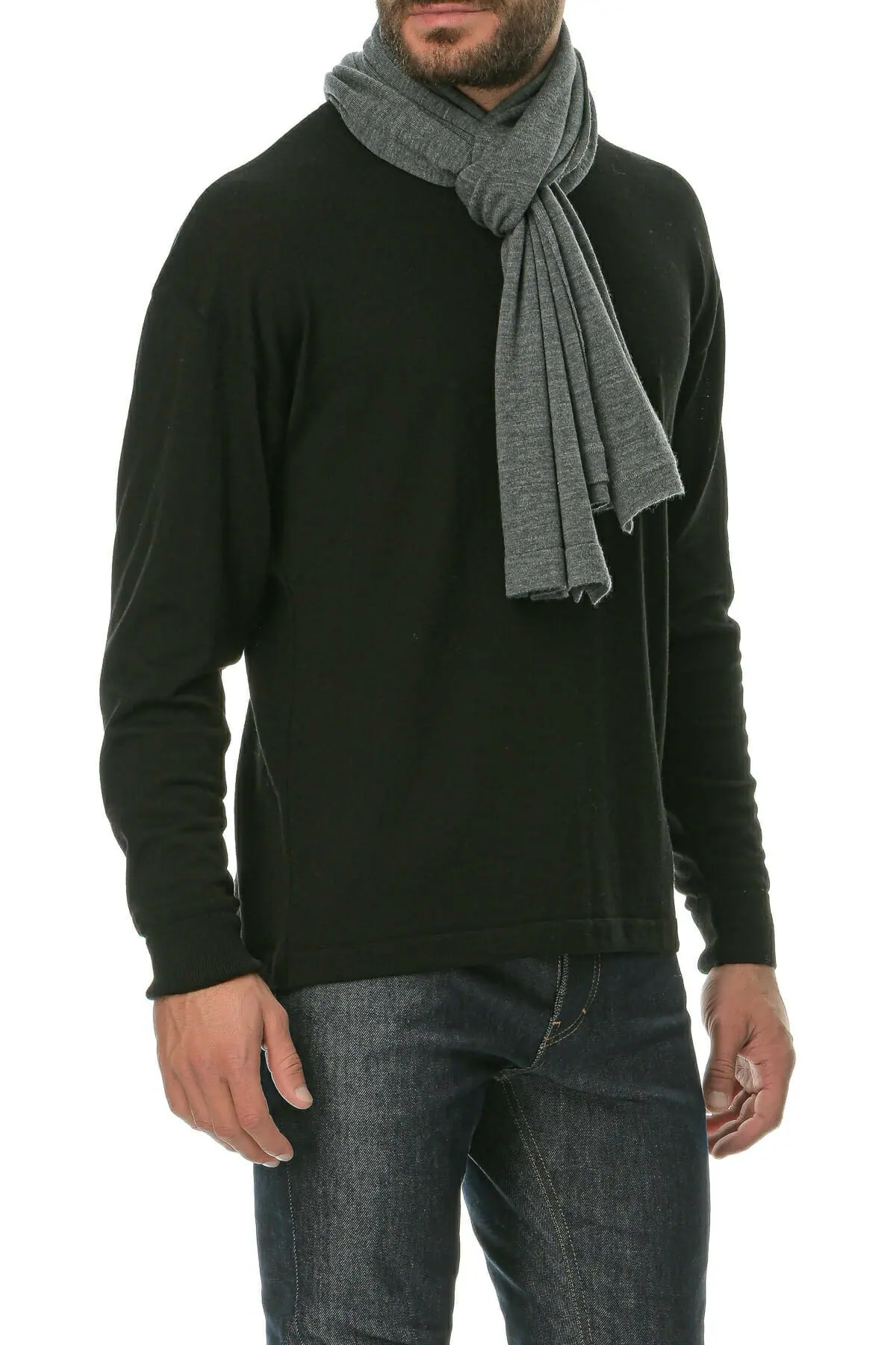 Merino Wool gray Man Scarf - Image 3