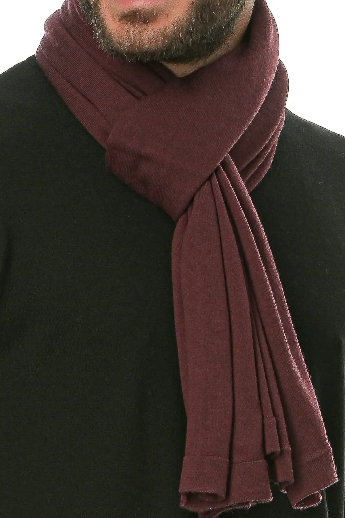 Merino Wool bordeaux Man Scarf Pepper Vally