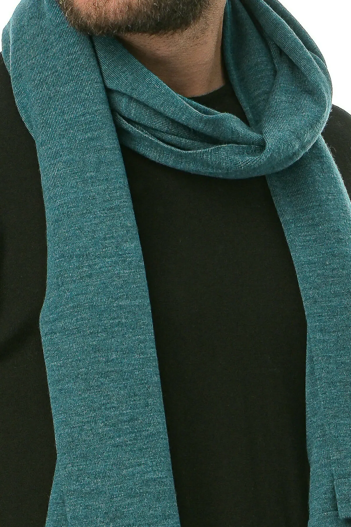 Merino Wool sea green Man Scarf - Image 6
