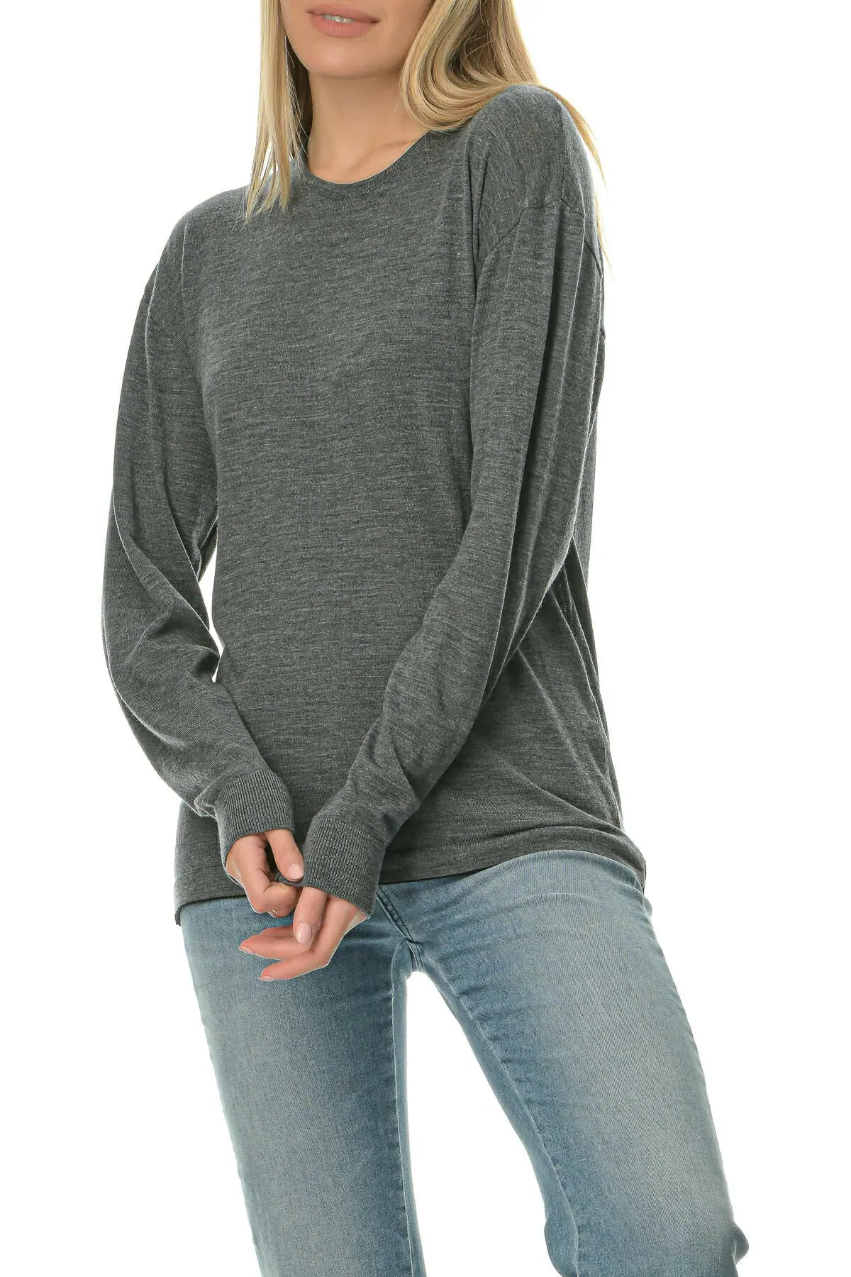 Merino Wool gray T-Shirt Lsl - Image 2