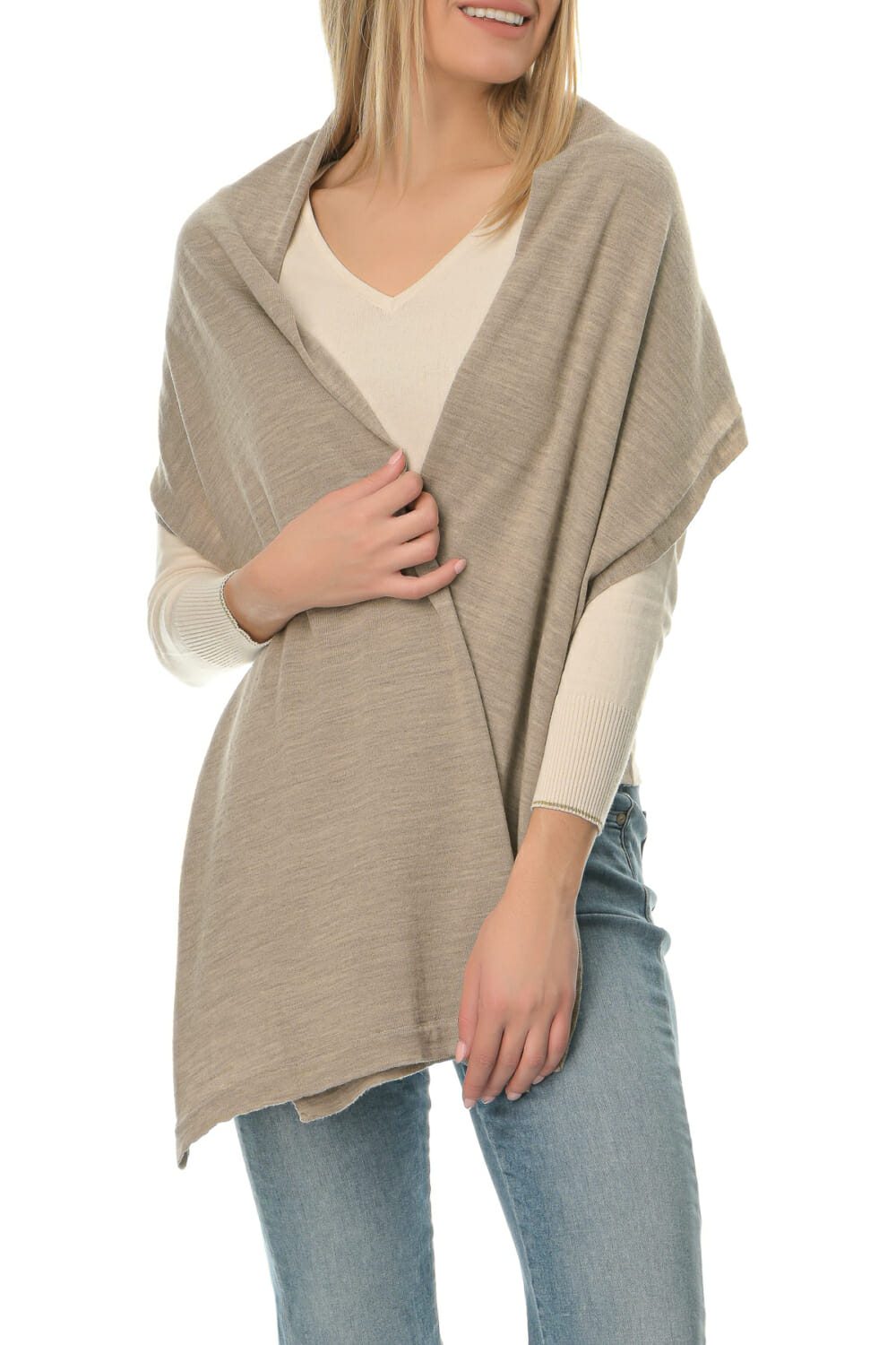 Merino Wool natural Shawl Pepper Vally