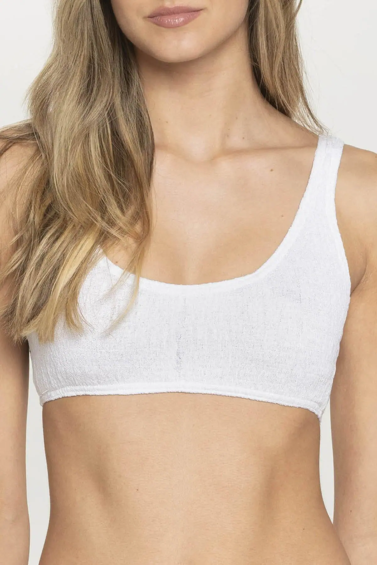 Μαγιό Μπικίνι Μπουστάκι Μονόχρωμο Λευκό - Image 2